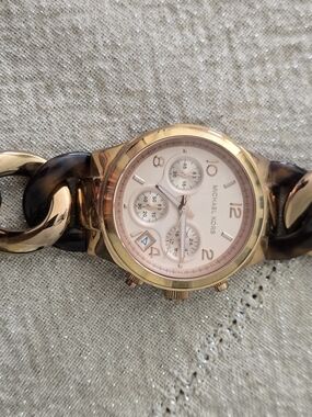 Michael Kors Rose Gold Tone Chain Link Chronograph Watch